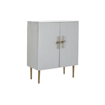 Schrank DKD Home Decor Weiß Gold Eisen Mango-Holz 85 x 45 x 110 cm BAR