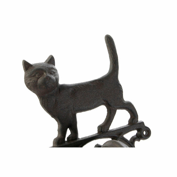 Dekorative Glocke DKD Home Decor Braun Dunkelbraun Schnur Eisen Katze Hund 14 x 15 x 24 cm (2 Stück)