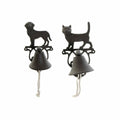 Dekorative Glocke DKD Home Decor Braun Dunkelbraun Schnur Eisen Katze Hund 14 x 15 x 24 cm (2 Stück)