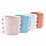 Blumentopf DKD Home Decor Gesicht Steingut (15 x 13 x 12,5 cm) (4 Stück)