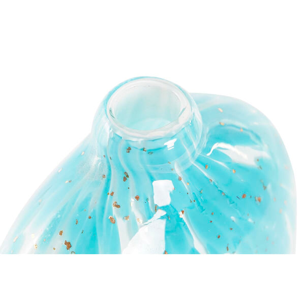 Vase DKD Home Decor Blau Kristall Mediterraner 12,5 x 6,5 x 28 cm