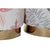 Fußstütze DKD Home Decor Grau Gold Holz Koralle Tropical Pflanzenblatt (35 x 35 x 35 cm) (2 Stück)