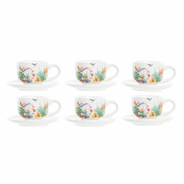 Satz von Kaffeetassen DKD Home Decor Bunt Dolomite 180 ml