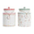 Gefäß DKD Home Decor grün Rosa Vichy 15,5 x 15,5 x 21 cm (2 Stück)