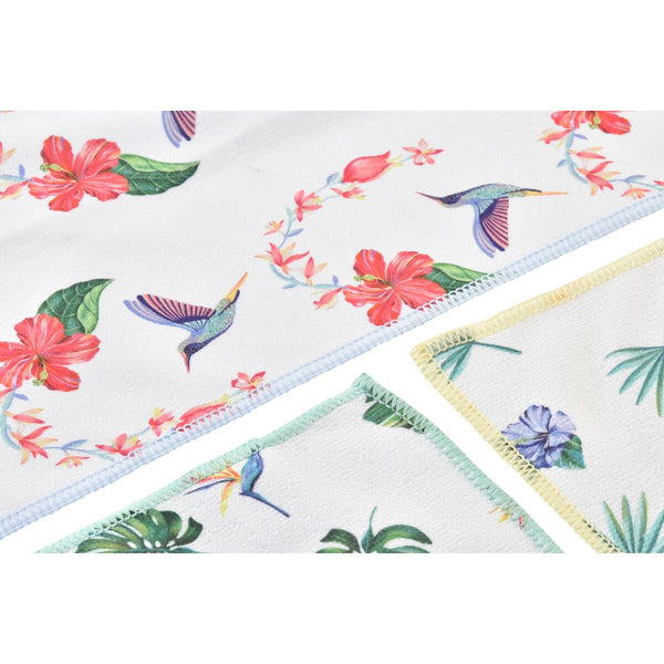 Küchentuch DKD Home Decor Grau Tropical 3 Stücke