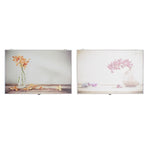 Dekorative Box DKD Home Decor Gelb Beige Rosa Holz MDF Blomster Vase Zähler (2 Stück)