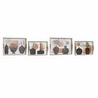 Tablettset DKD Home Decor Weiß Schwarz Gold Holz MDF 40 x 30 x 6 cm (2 Stück)