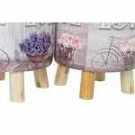 Fußstütze DKD Home Decor Grau Fahrrad Rosa Lila PU Kiefer (30 x 30 x 30 cm) (2 Stück) (30 x 30 x 32 cm)