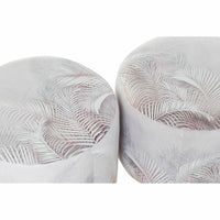 Fußstütze DKD Home Decor Grau PU Kiefer Tropical (30 x 30 x 30 cm) (2 Stück) (30 x 30 x 32 cm)