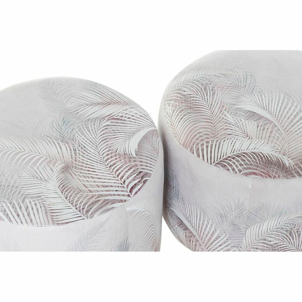Fußstütze DKD Home Decor Grau PU Kiefer Tropical (30 x 30 x 30 cm) (2 Stück) (30 x 30 x 32 cm)