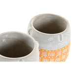 Blumentopf DKD Home Decor Gesicht Blau Rosa Zement grün Gelb (13 x 13 x 11 cm) (4 Stück)