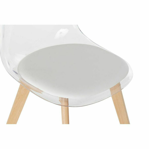 Esszimmerstuhl DKD Home Decor Weiß Holz Polycarbonat (Restauriert A)