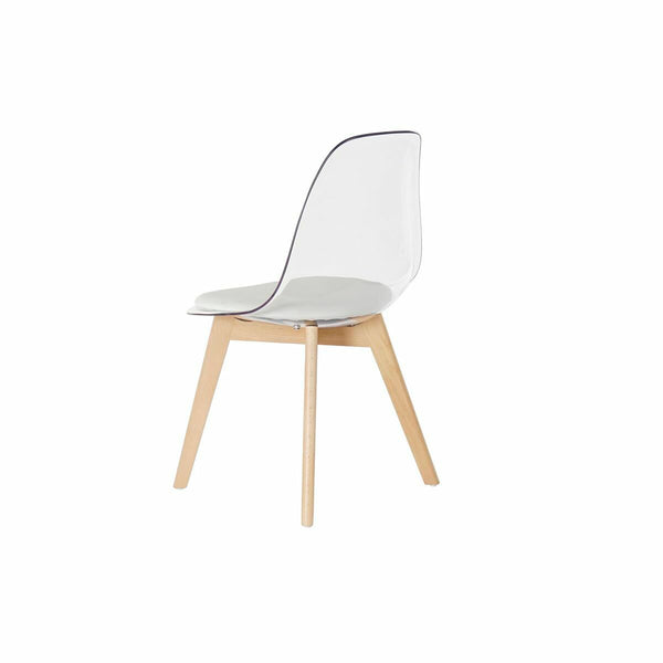 Esszimmerstuhl DKD Home Decor Weiß Holz Polycarbonat (Restauriert A)