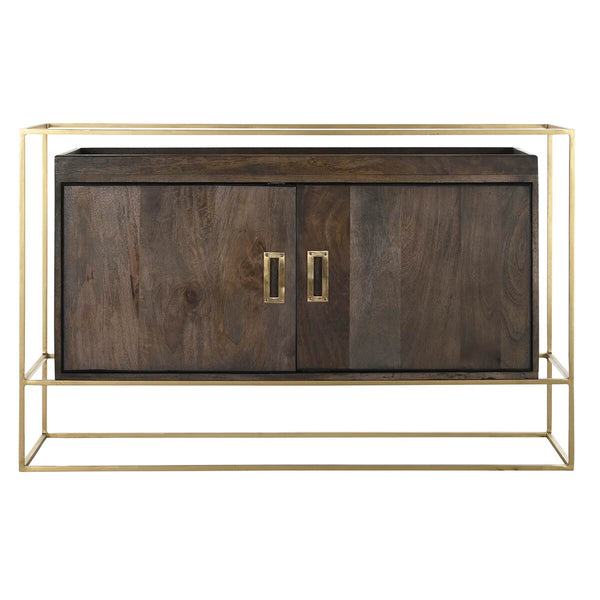 Anrichte DKD Home Decor Braun Metall Mango-Holz 122 x 38 x 76 cm