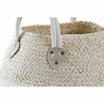 Korb DKD Home Decor Weiß natürlich Naturfaser 37 x 37 x 25 cm