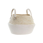 Korb DKD Home Decor Weiß natürlich Naturfaser 37 x 37 x 25 cm