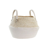 Korb DKD Home Decor Weiß natürlich Naturfaser 37 x 37 x 25 cm
