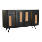 Anrichte DKD Home Decor Schwarz Rattan Mango-Holz 160 x 40 x 90 cm