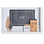 Fotorahmen DKD Home Decor Urban Kristall Holz Braun Weiß Häuser (22 x 3,5 x 17 cm)