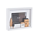 Fotorahmen DKD Home Decor Urban Kristall Holz Braun Weiß Häuser (22 x 3,5 x 17 cm)