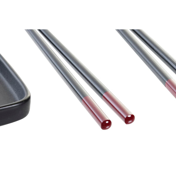 Sushi-Set DKD Home Decor Schwarz Bambus Steingut (31,3 x 19,3 x 2,7 cm)
