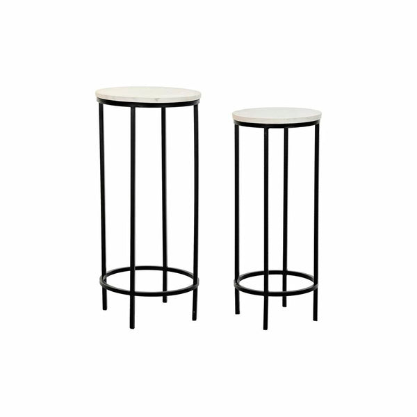 2nd-Set Tischchen DKD Home Decor Weiß Schwarz 30,5 x 30,5 x 69 cm