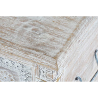 Truhe DKD Home Decor 88 x 40 x 45 cm Weiß Messing Mango-Holz
