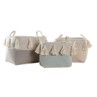 Korb-Set DKD Home Decor Polyester Randbereich (40 x 30 x 30 cm)