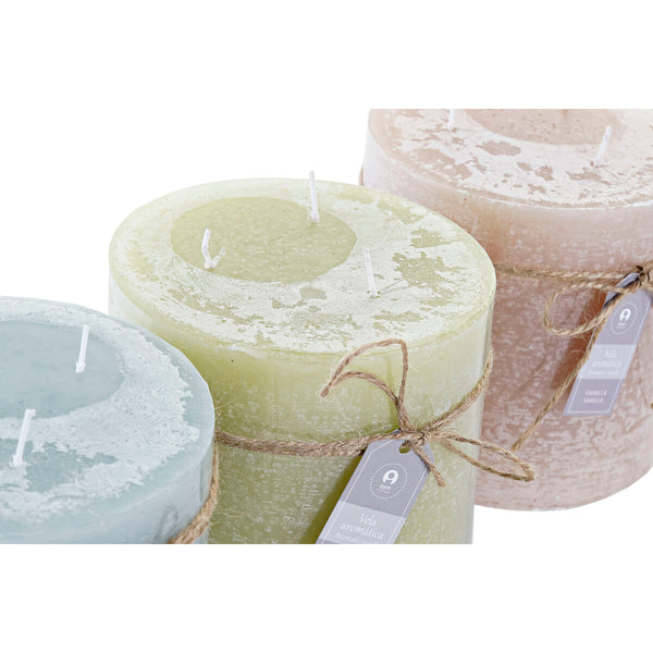 Kerze DKD Home Decor Vanille Wachs Grundlegend (12 x 12 x 12 cm) (3 Stück)