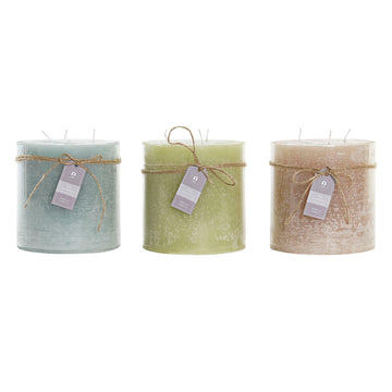 Kerze DKD Home Decor Vanille Wachs Grundlegend (12 x 12 x 12 cm) (3 Stück)