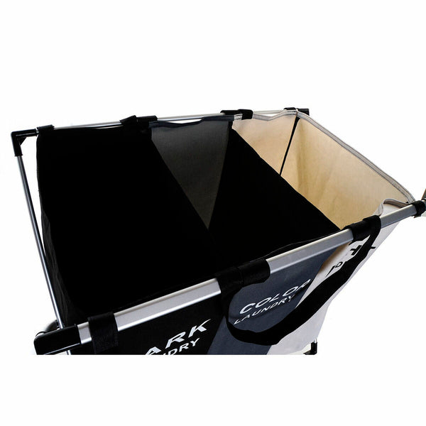 Korb für schmutzige Wäsche DKD Home Decor Biegsam Dreifach Metall Polyester (67 x 33 x 61 cm)