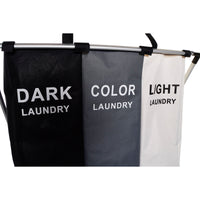 Korb für schmutzige Wäsche DKD Home Decor Biegsam Dreifach Metall Polyester (67 x 33 x 61 cm)
