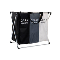 Korb für schmutzige Wäsche DKD Home Decor Biegsam Dreifach Metall Polyester (67 x 33 x 61 cm)