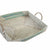 Tablettset DKD Home Decor Weiß türkis natürlich 48 x 38 x 15 cm (2 Stück)