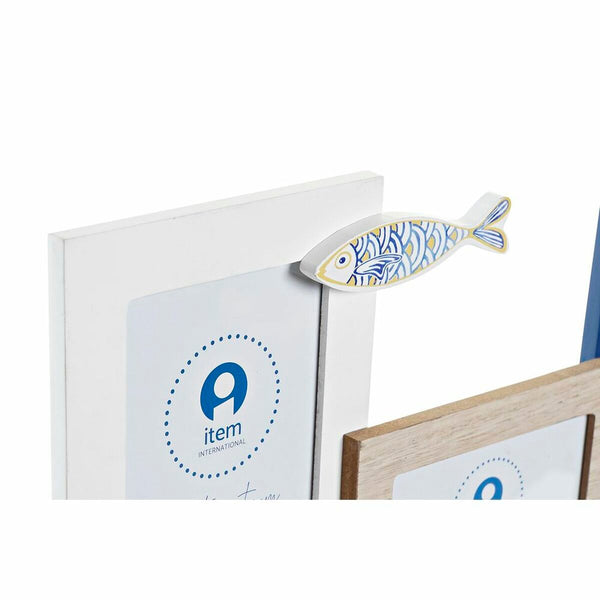 Fotorahmen DKD Home Decor Holz Kristall Holz MDF Mediterraner Fische (40,5 x 6 x 27 cm)