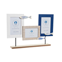 Fotorahmen DKD Home Decor Holz Kristall Holz MDF Mediterraner Fische (40,5 x 6 x 27 cm)