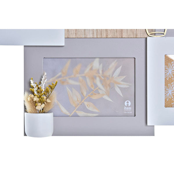 Fotorahmen DKD Home Decor Love Home Holz Blume natürlich (46 x 3 x 39 cm) (2 Stück)