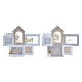 Fotorahmen DKD Home Decor Love Home Holz Blume natürlich (46 x 3 x 39 cm) (2 Stück)