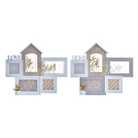Fotorahmen DKD Home Decor Love Home Holz Blume natürlich (46 x 3 x 39 cm) (2 Stück)
