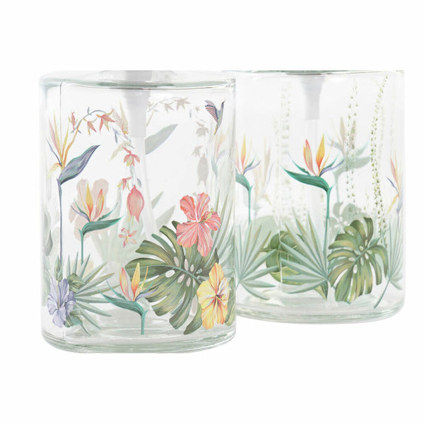 Seifenspender DKD Home Decor Tropical Kristall Bunt ABS (10 x 8 x 17 cm) (2 Stück)