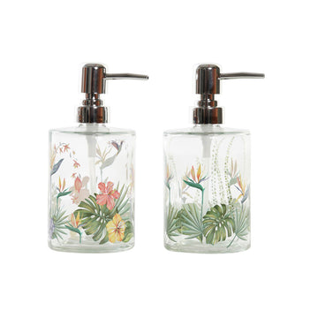 Seifenspender DKD Home Decor Tropical Kristall Bunt ABS (10 x 8 x 17 cm) (2 Stück)