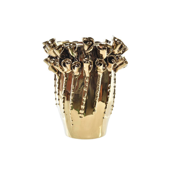 Vase DKD Home Decor Porzellan Gold Moderne (18 x 18 x 23 cm) (18 x 18 x 21 cm)