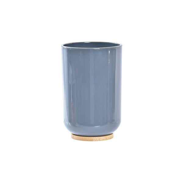 Badezimmer Set DKD Home Decor natürlich Grau Orange Koralle Aluminium Bambus PS Moderne (9 x 7 x 16 cm) (2 Stück) (7 x 7 x 16 cm