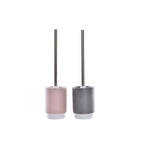 Toilettenbürste DKD Home Decor Grau Rosa Silberfarben Hellrosa Metall Aluminium Dolomite Urban 9,8 x 9,8 x 39 cm (2 Stück)