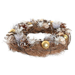 Weihnachtskranz DKD Home Decor natürlich Gold Braun Ananas (34 x 34 x 8 cm)