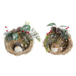 Weihnachtsschmuck DKD Home Decor Polyester Rattan (14 x 11 x 15 cm) (2 Stück)