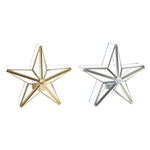 Weihnachtliche Kerzenhalter DKD Home Decor Gold Silberfarben Stern 16 x 8 x 16 cm (2 Stück)