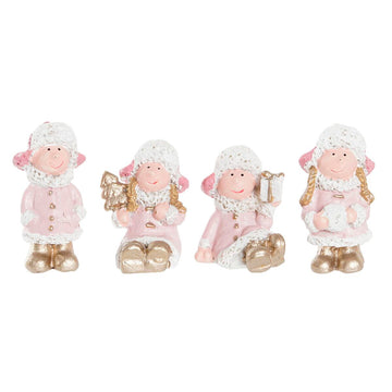 Weihnachtsschmuck DKD Home Decor Harz Engel (3,5 x 2,5 x 4 cm) (4 Stück)