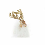 Weihnachtsschmuck DKD Home Decor Gold Weiß Harz Rentier (8 x 4 x 12 cm)