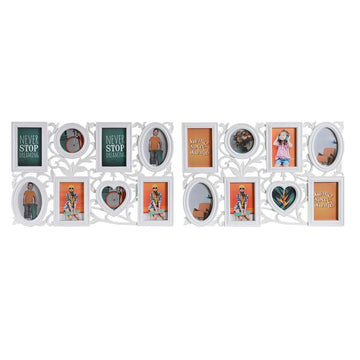 Fotorahmen DKD Home Decor 8 fotos Kristall Weiß PP (58 x 2 x 37,5 cm) (2 Stück)